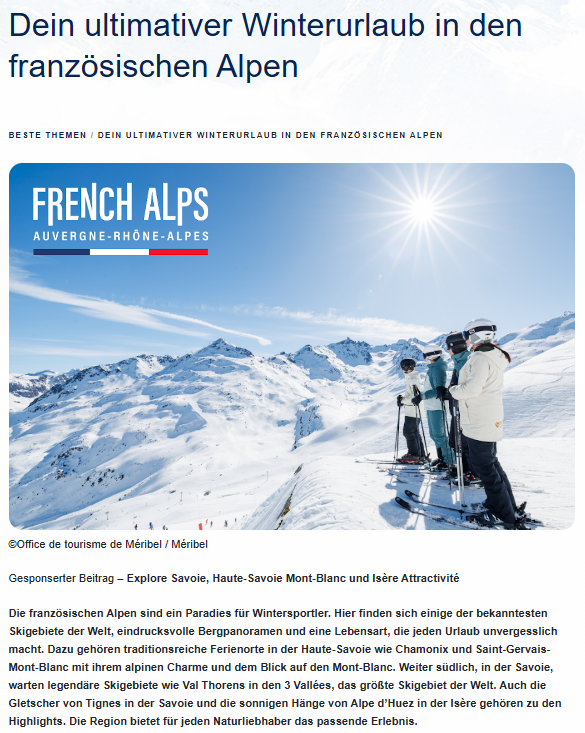 Campagne digitale de promotion des alpes françaises